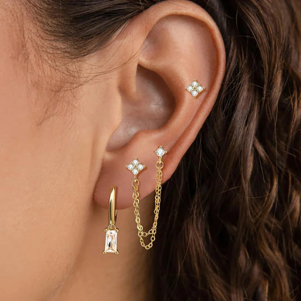 Zodiac Birthstone Earrings Set for Everyday Celestial Style