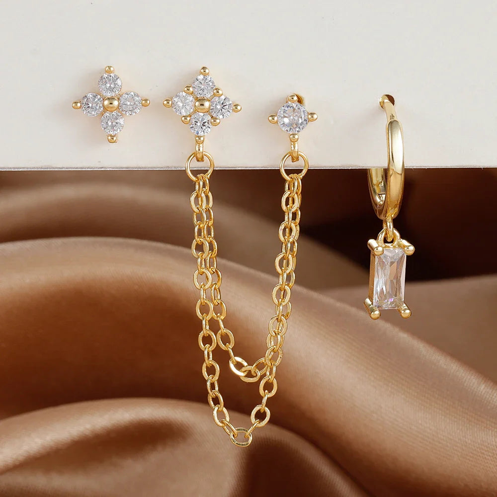 Zodiac Birthstone Earrings Set for Everyday Celestial Style