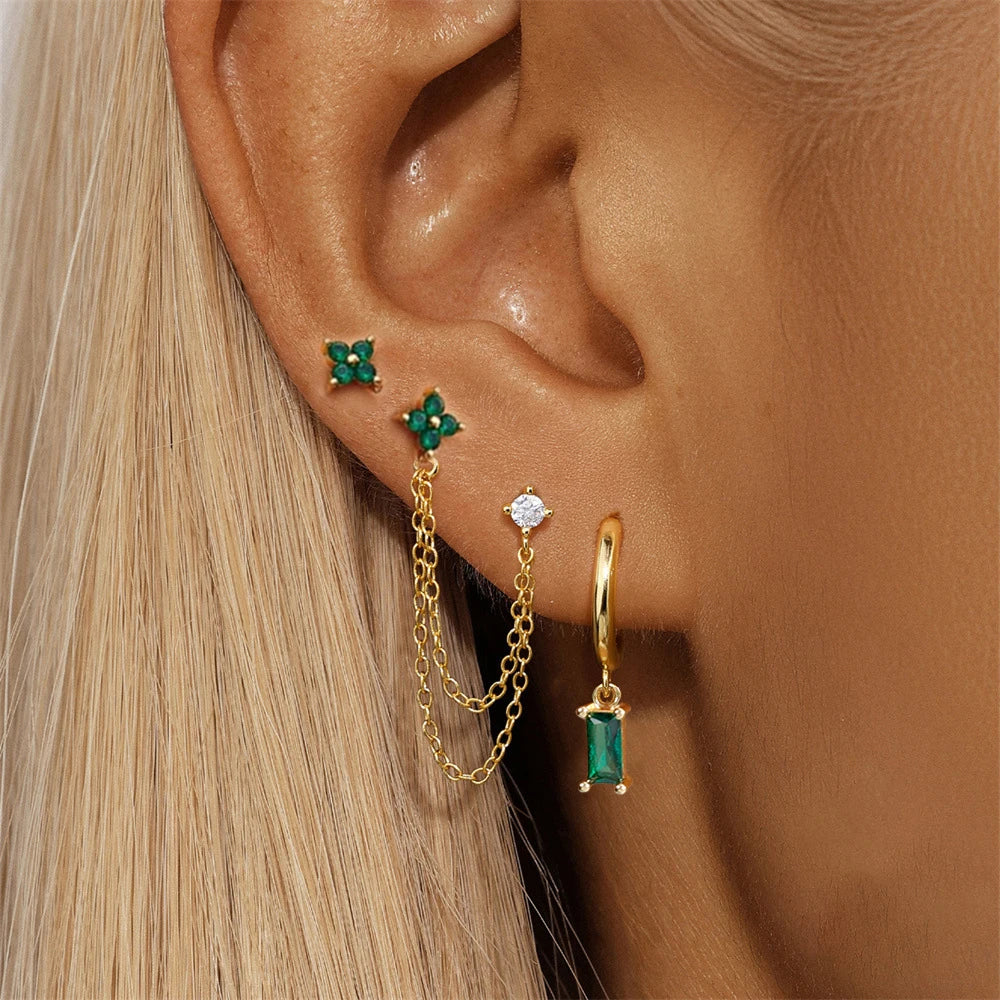 Zodiac Birthstone Earrings Set for Everyday Celestial Style
