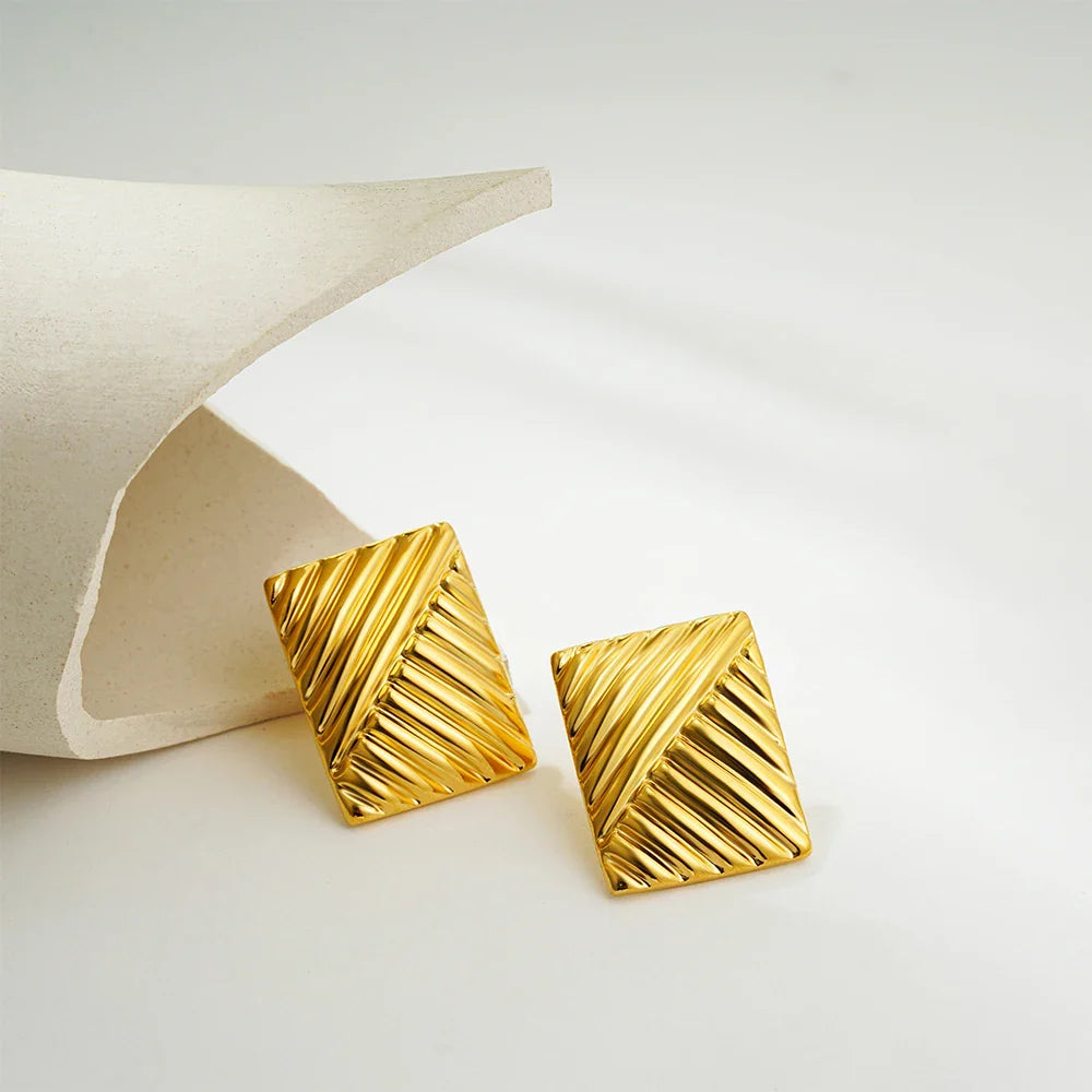 Three-Layer Textured Knot Earrings for Women