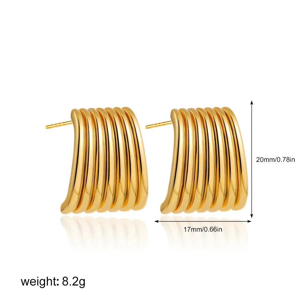 Three-Layer Textured Knot Earrings for Women