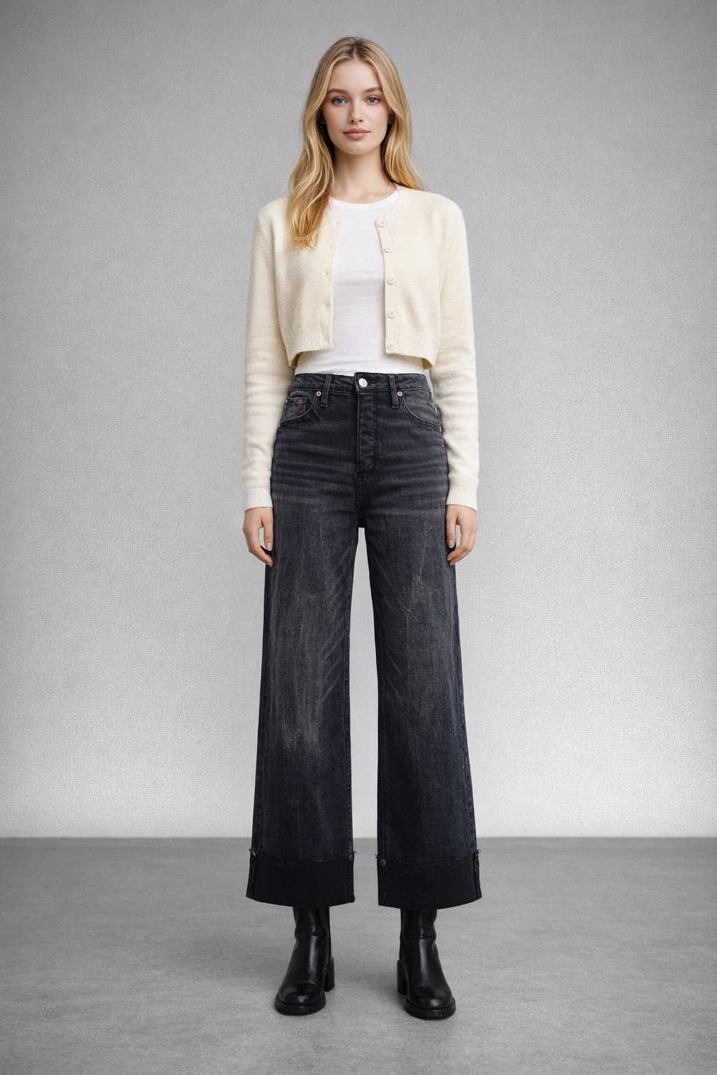 Elodie INSEAM TRANSFORM TUMMY CONTROL HIGH RISE A-LINE WIDE JEANS