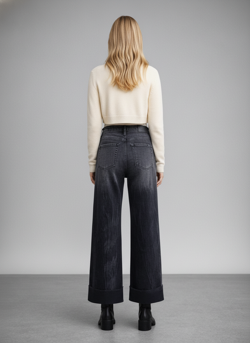 Elodie INSEAM TRANSFORM TUMMY CONTROL HIGH RISE A-LINE WIDE JEANS